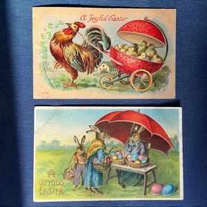 Antique Easter Postcards Bunnies & Chics